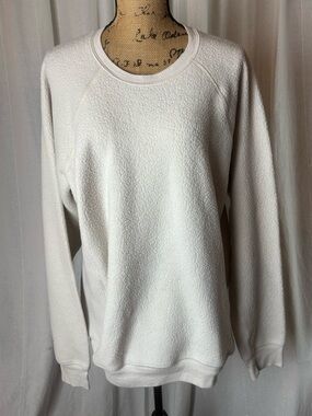 Alo Yoga Triumph Restore Crew Neck Sweatshirt Fleece Bone White Men’s Large